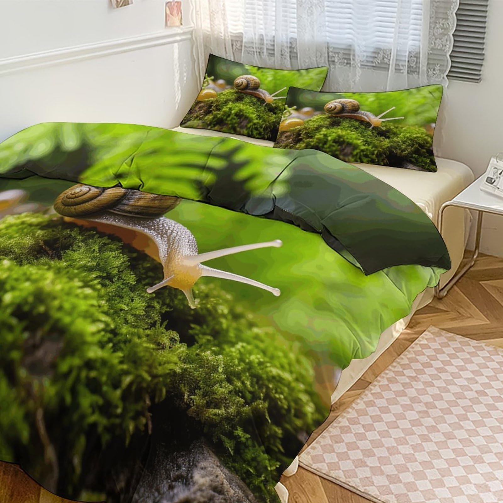 Housse de couette anti-plis en microfibre pour lit deux personnes