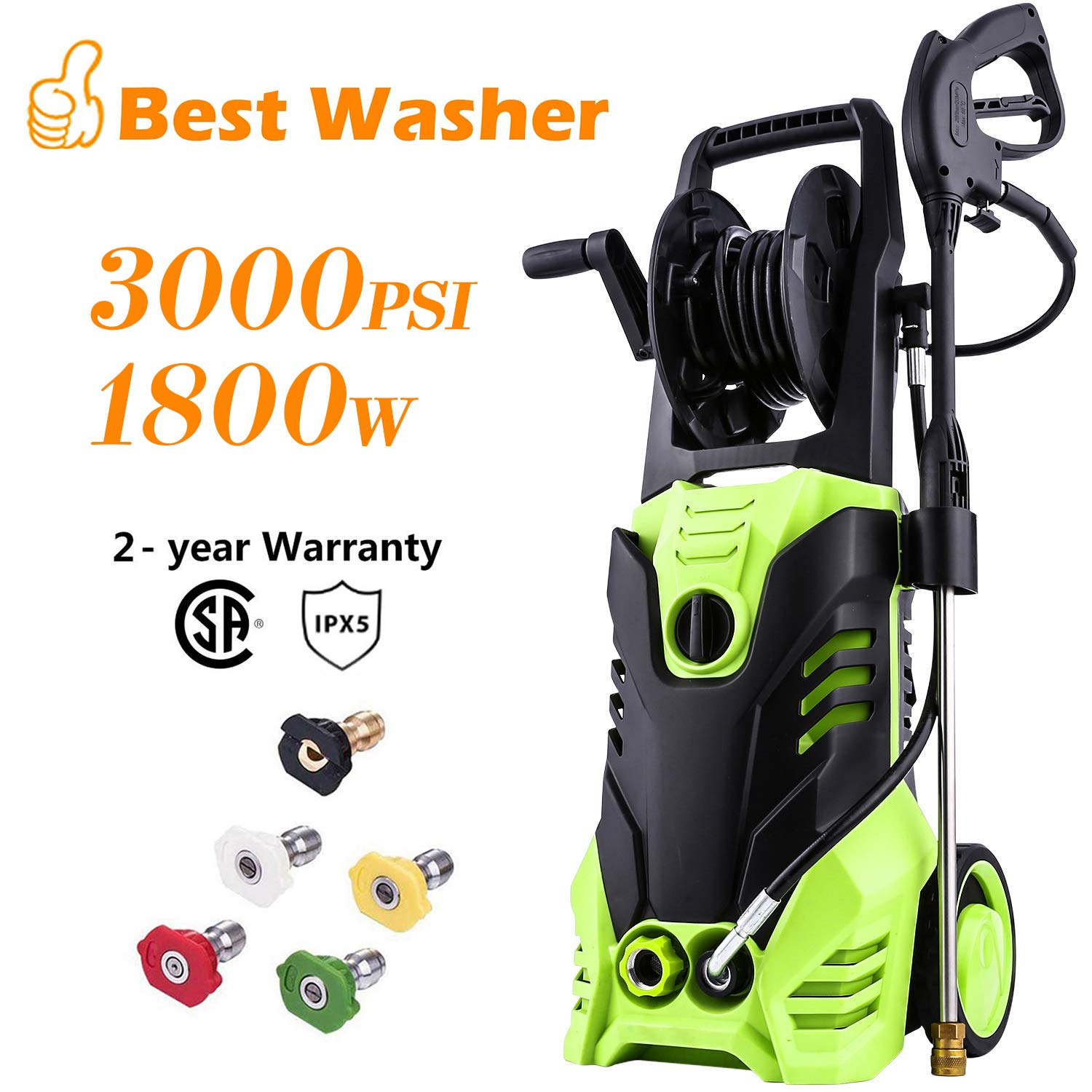 Buy Homdox 3000 PSI 1.80 GPM Electric Pressure Washer 1800W Power