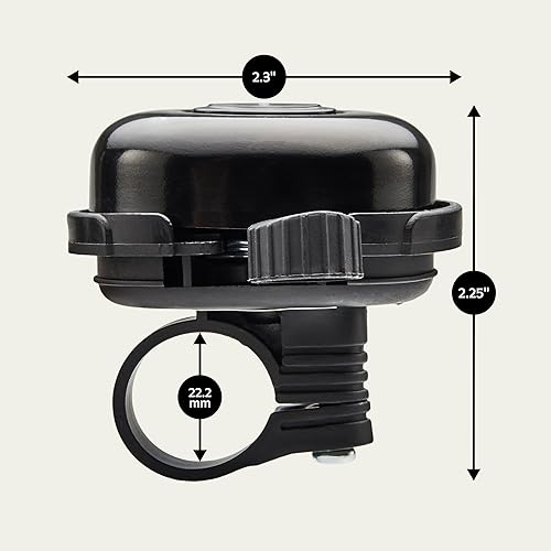 Miniatura 8 de Schwinn - Campana clásica negra para bicicleta, accesorios de bicicleta, bicicletas para niños y adultos, fácil instalación, sonido de timbre fuerte