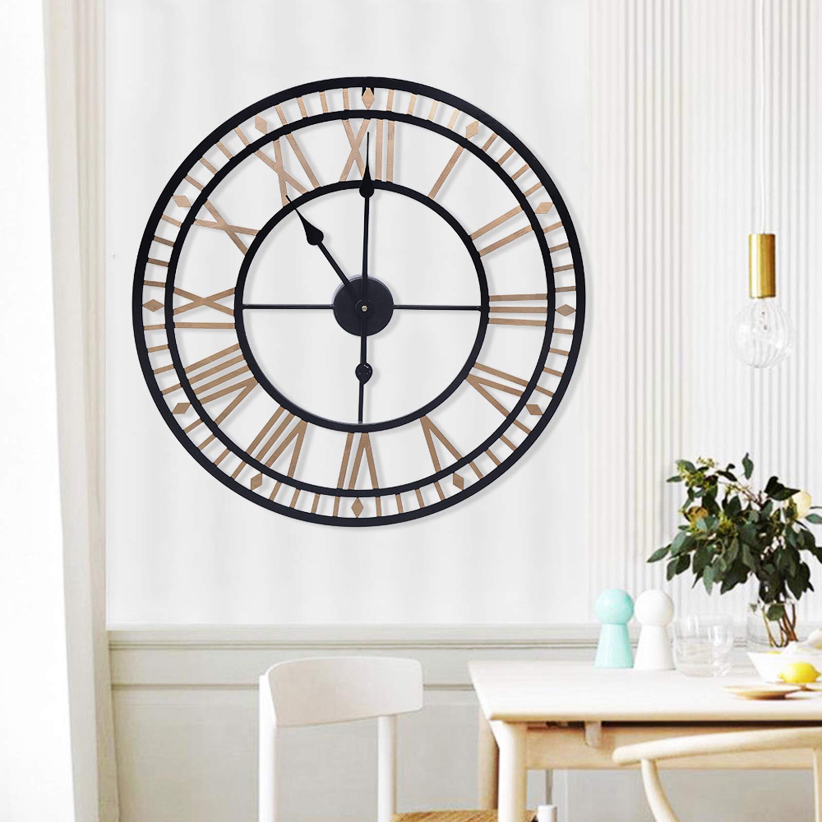 80cm Wanduhr Groß, Wanduhr Ohne Tickgeräusche, Wanduhr Modern, Aluminium-Zeiger, Batteriebetrieben, Lautlos, Wanduhr Gold für Küche, Wohnzimmer, Hotels, Klassenzimmern, Cafés, Heimbüro