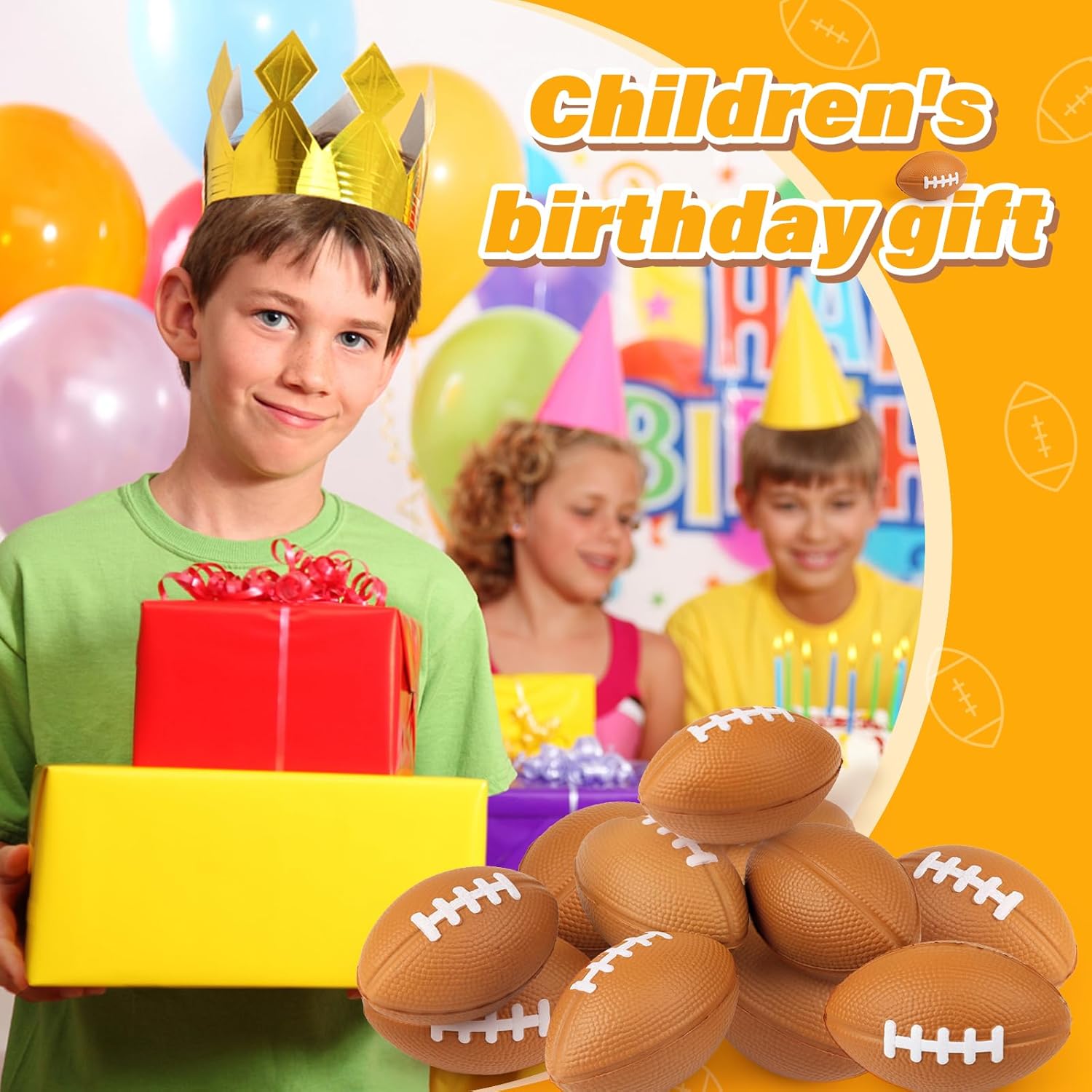 Hxezoc Mini Football Stress Balls 20 Packs Football Foam Sports Balls Small Squeeze Anxiety Bulk Toy Ball for Kids Football Birthday Party, School Carnival Party Supplies - Image 7