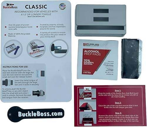 Miniatura 6 de Buckle Boss Cerradura de cinturón de seguridad clásica original  Protector de cinturón de seguridad original fabricado con ABS fuerte  para