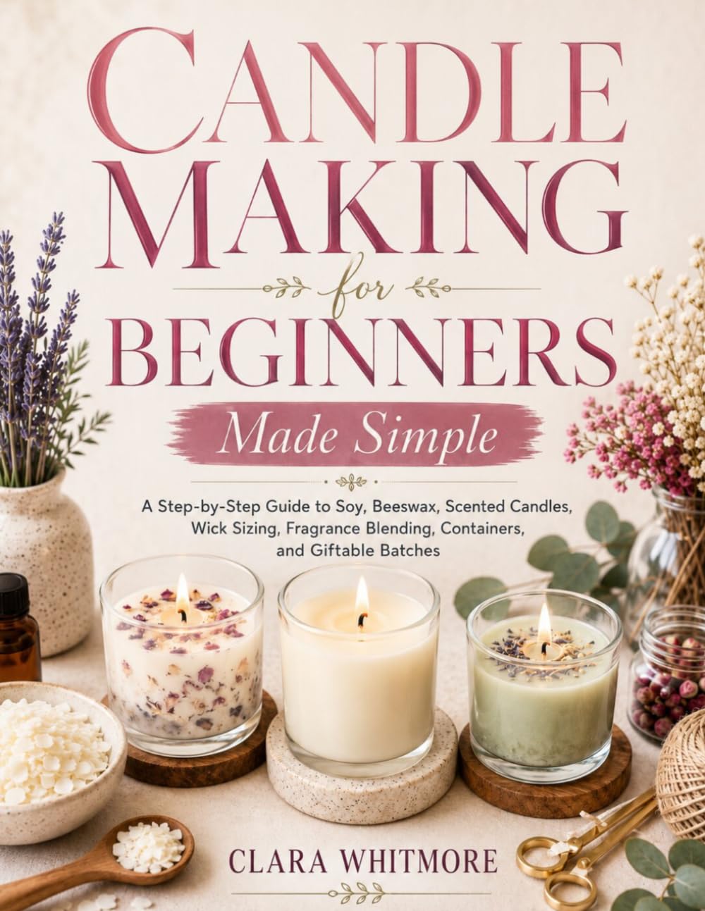 Candle Making for Beginners Made Simple: A Step-by-Step Guide to Soy, Beeswax, Scented Candles, Wick Sizing, Fragrance Blending, Containers, and Giftable Batches