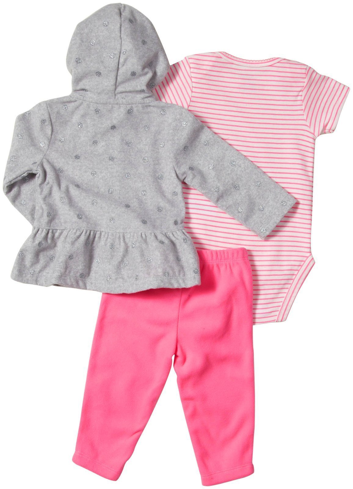 Carter's Baby Girl's 3 Piece Hooded Layette Set - Heather - 3 Months