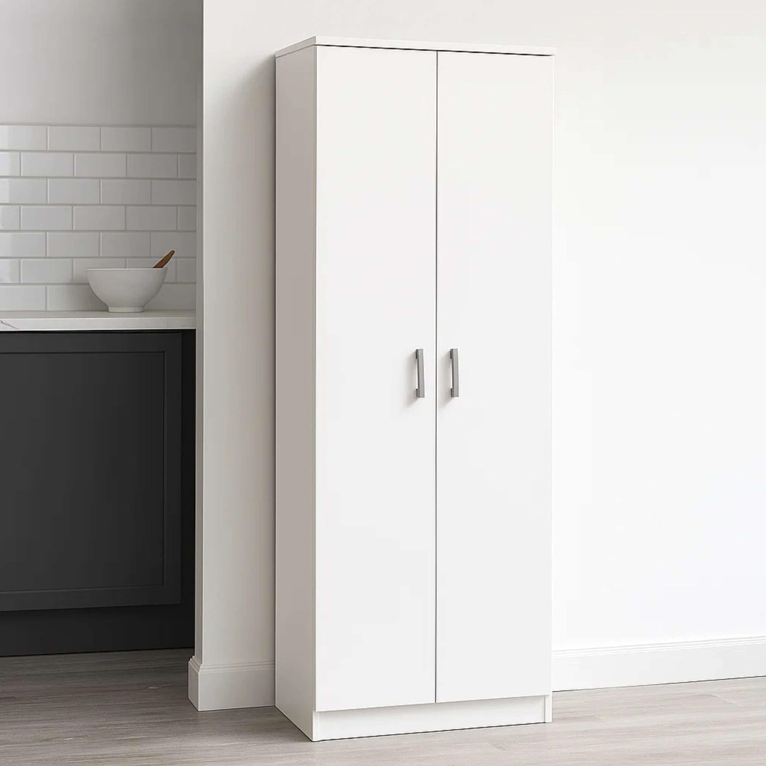 Mueble Zapatero Recibidor Armario Auxiliar Blanco 2 Puertas 6 Estantes 60cm