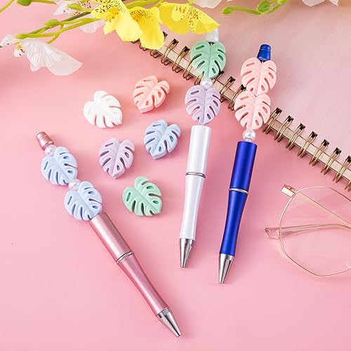 Miniatura 3 de Nuorest 10 cuentas de hoja de silicona coloridas para hacer joyas, cuentas focales de silicona, cuentas en forma de hoja para manualidades,