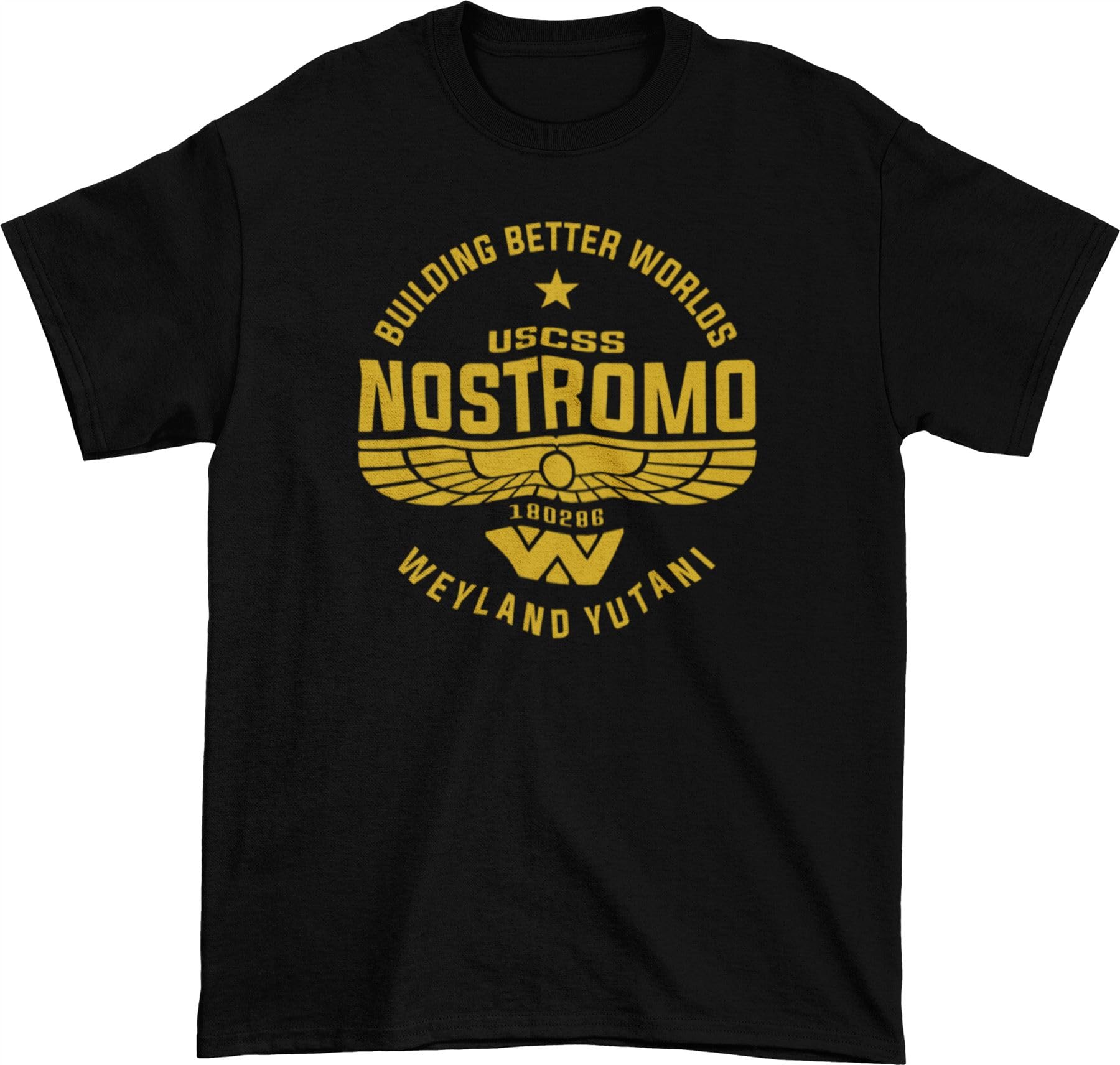 UCSS Nostromo T Shirt - Inspired by Alien Unisex Weyland Yutani T Shirt (XXL, Black)