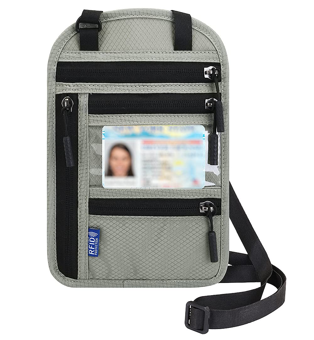 Arouselove Neck Wallet Lightweight RFID Blocking Waterproof Travel Pouch Passport Wallets for Women Men