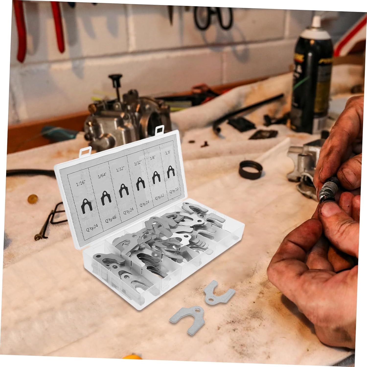 144Pcs Auto Body Alignment Shim Assortment to Spacers for Precise Car Body Reusable Alignment Shims for Various Vehicle Models Safe and Convenient Installation