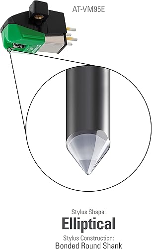 Miniatura 8 de Audio-Technica AT-VM95E Cartucho giratorio con imán móvil dual verde