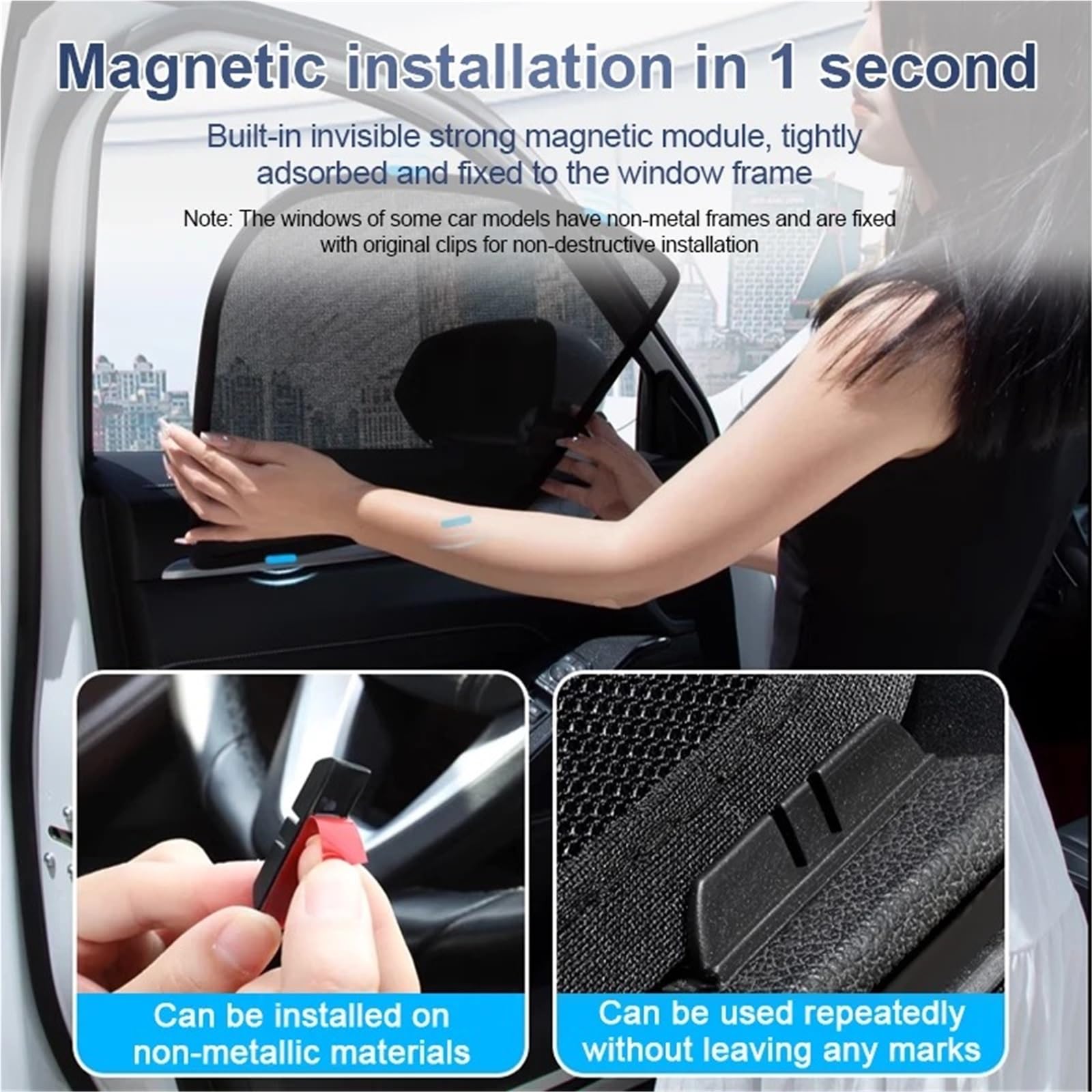 Parasole de Auto per Hyundai per Palisade LX2 2018-2023 | Visiere parasole magnetiche per isolamento termico(4 piece Front Rear)