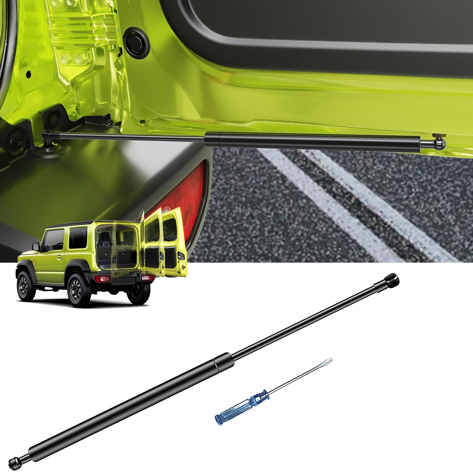 Ysemco 適合 新型ジムニー JB64 JB74W JC74W バックドアダンパー ジムニーダンパー リアゲートダンパー 無段階停止 自由停止 途中止まり 油圧ダン 車検対応 (JB64W/JB74W)