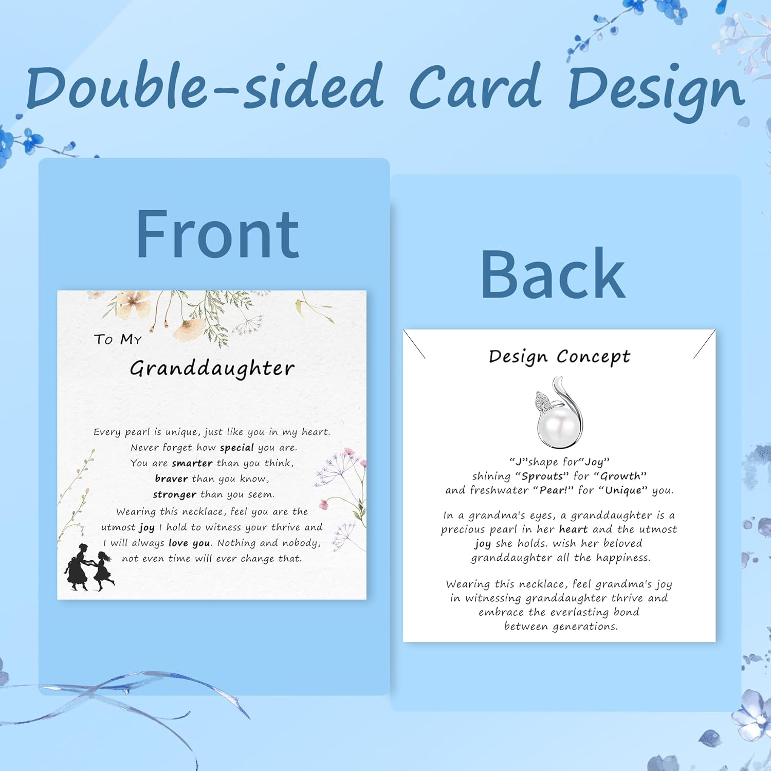 Sereney Easter Gifts for Daughter Granddaughter, Sterling Silver Freshwater Pearl Necklace for Granddaughter Necklace from Grandma, Father Daughter Necklace from Dad - Image 3