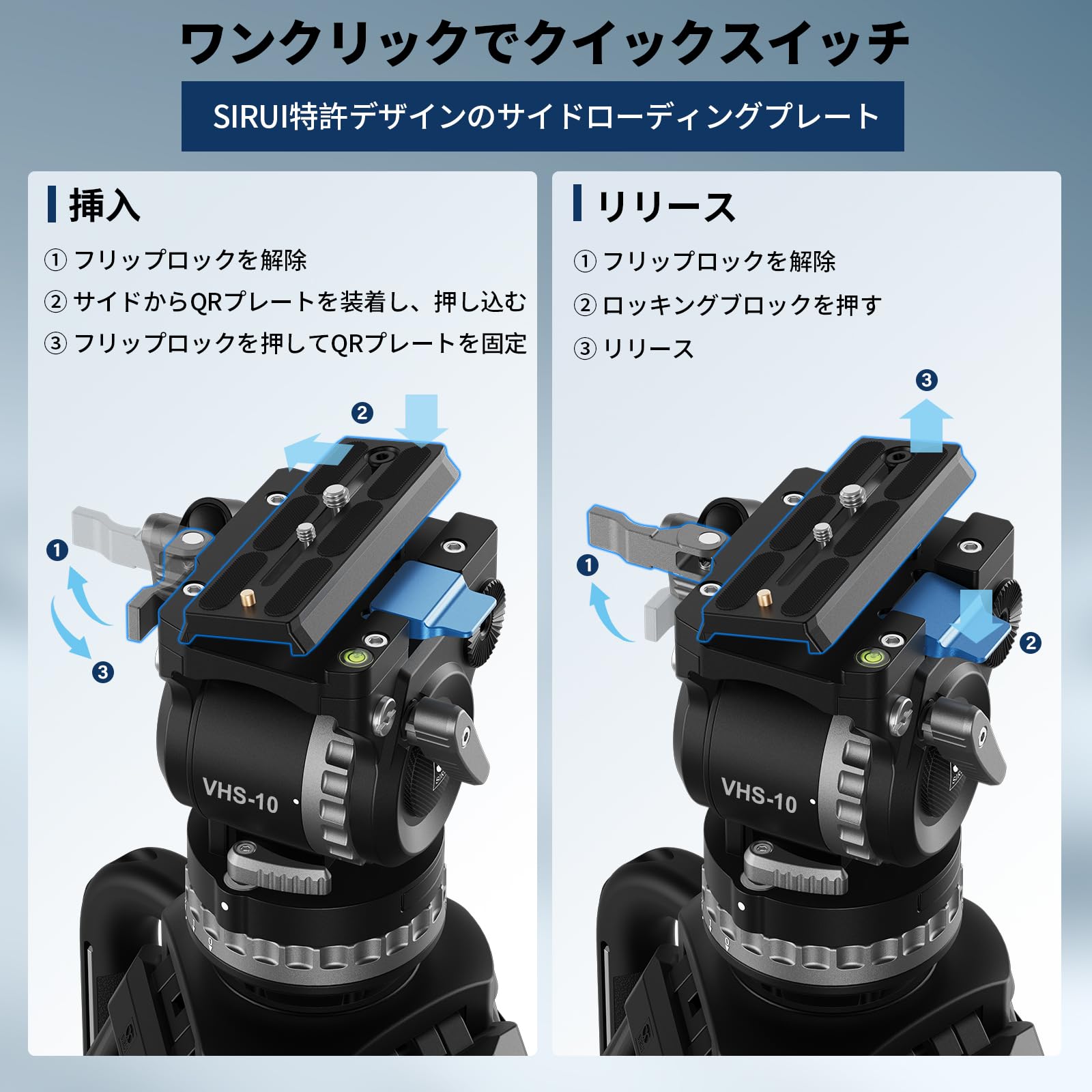 Amazon | SIRUI クイック (SQ) シリーズ 高さ調整ツインレッグビデオ  