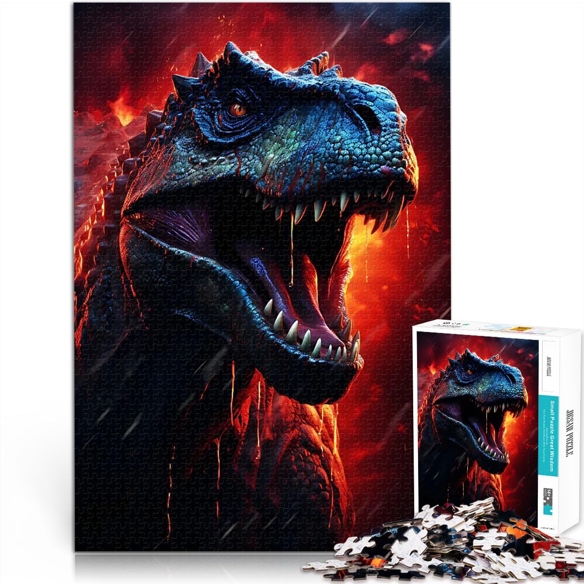 Adults 1000 Piece Jigsaw Puzzle Epic Dinosaur T Rex Stressabbau Staycation Zeit totschlagen für Heimdekoration75x50cm