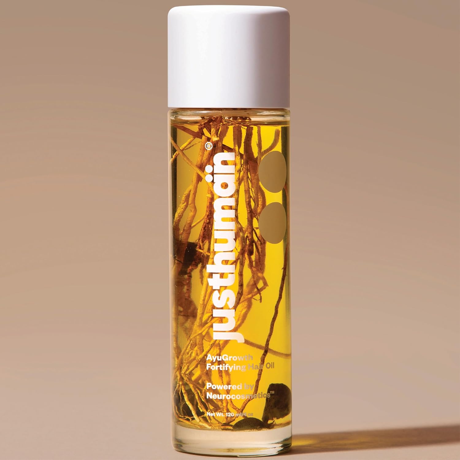 JustHuman AyuGrowth Fortifying Hair Oil |Ayurvedic Elixir| Clinically Proven 18-Oil blend |Reduces Hair Fall & breakage | Strengthens roots | Bhringraj, Amla, Brahmi & Vertiver root | 4oz