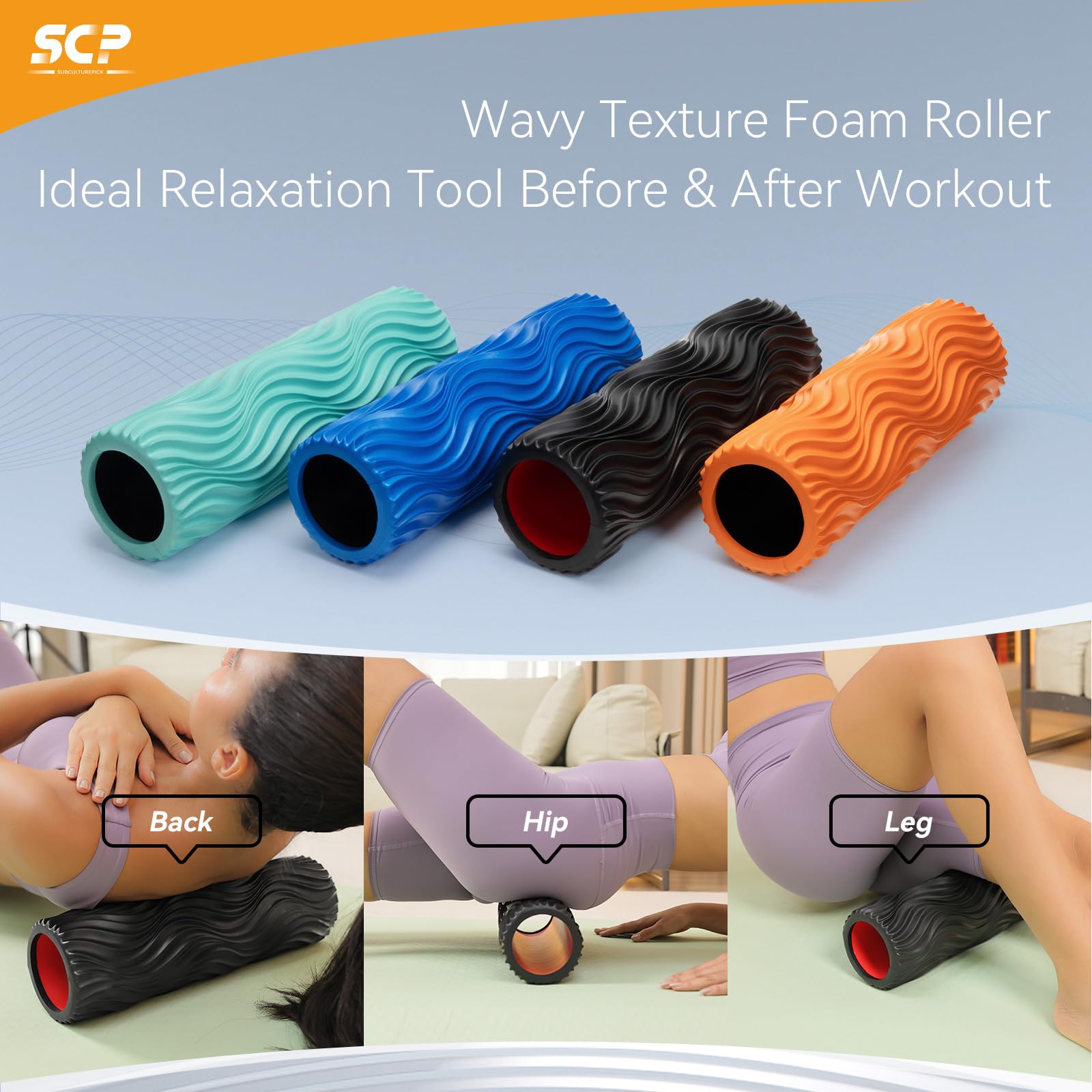 Foam Roller High Density Exercise Roller Deep Tissue Muscle Massage Stretching Relieves Muscle Improves Mobility Fitness Roller for Pilates Yoga Ideal for Athletes, Beginners & Recovery
