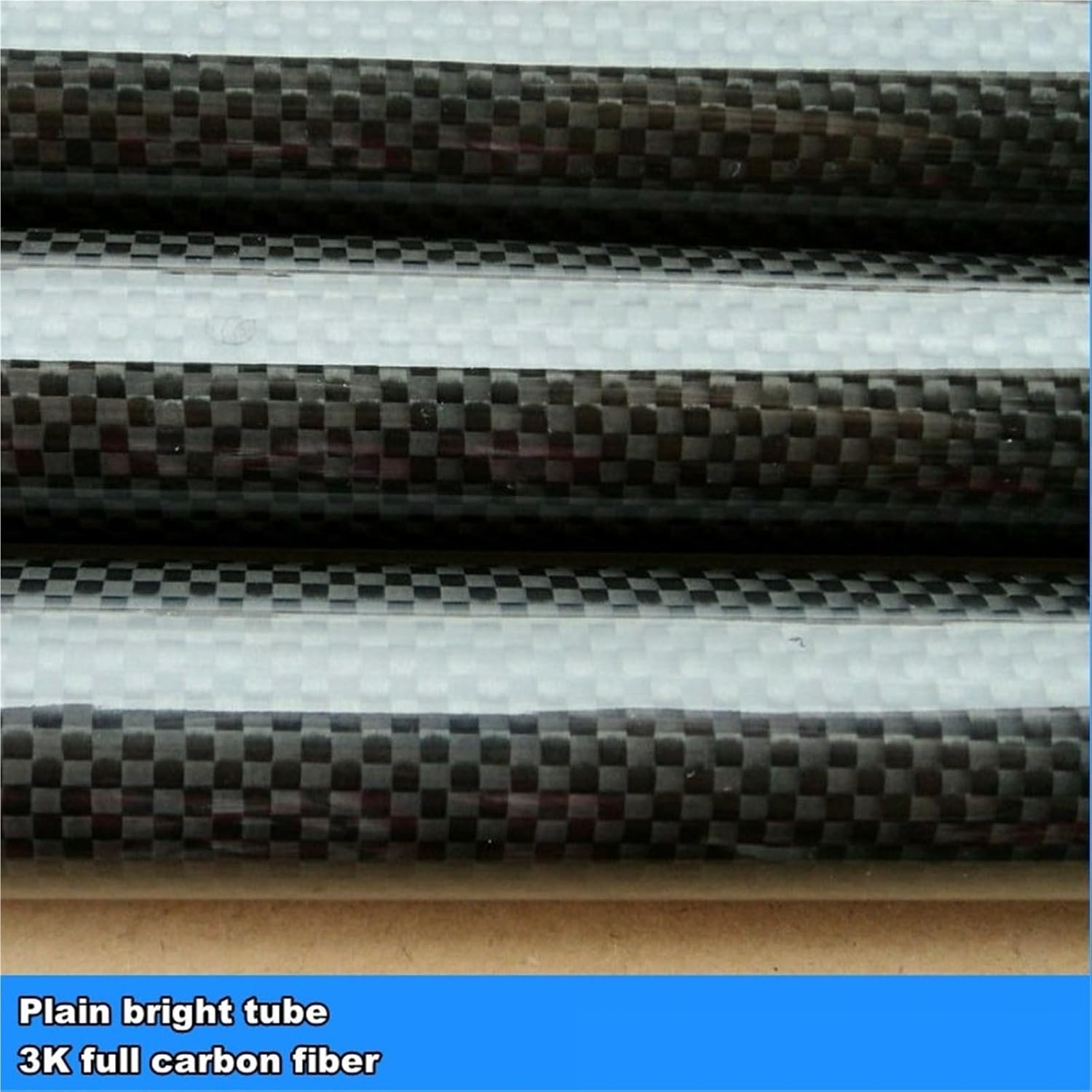 1/2pc Wrapped Carbon Fiber Tube 3K Plain Bright Surface OD7mm~50mm Length 1000mm(10x6x500mm 1PCS)