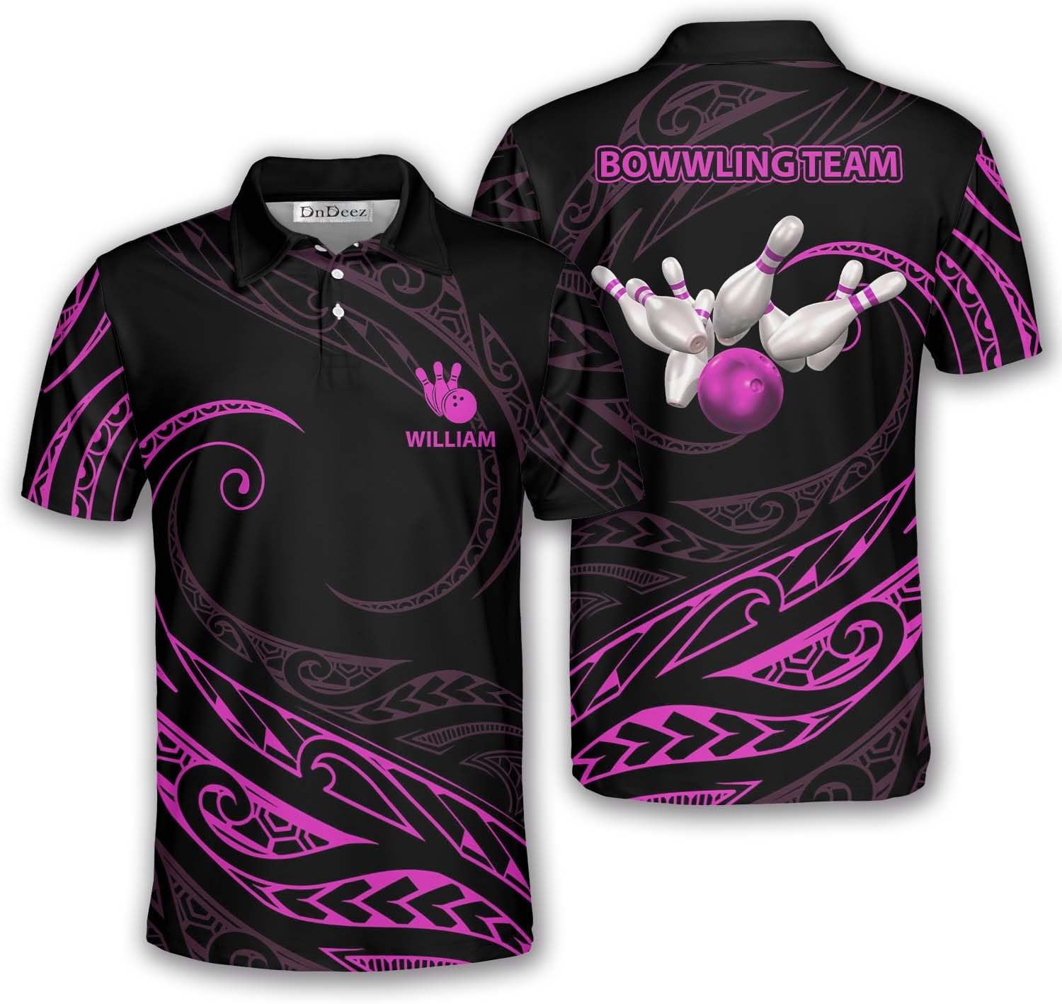 Custom Bowling Shirts for Men, Personalized Bowling Jerseys for Team with Name Tribal 24, Sizes S - 5XL