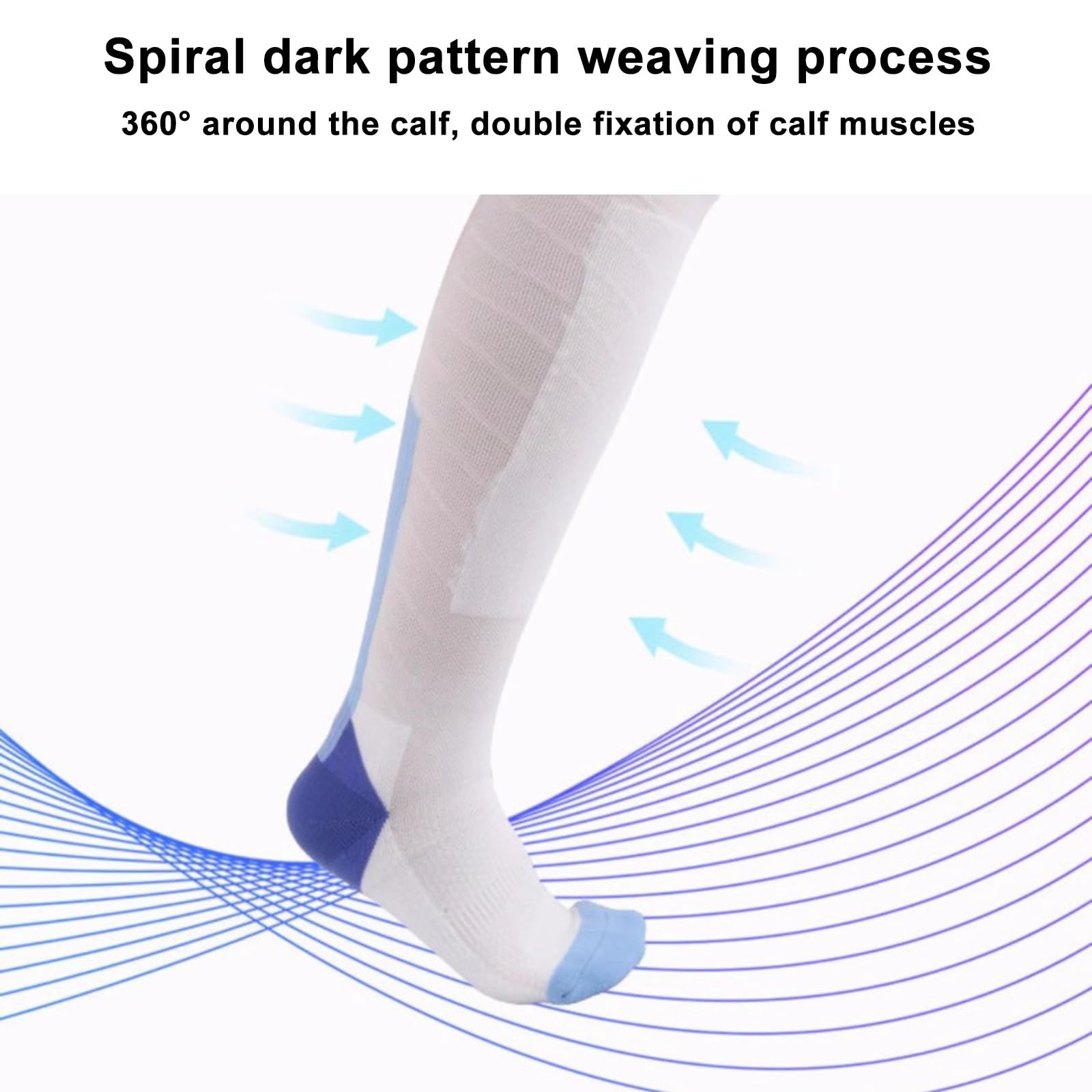 Fechtsocken, Verbesserter Funktioneller Stufendruck, Atmungsaktive Fechtsocken Geeignet für Florett, Degen und Säbel(M)