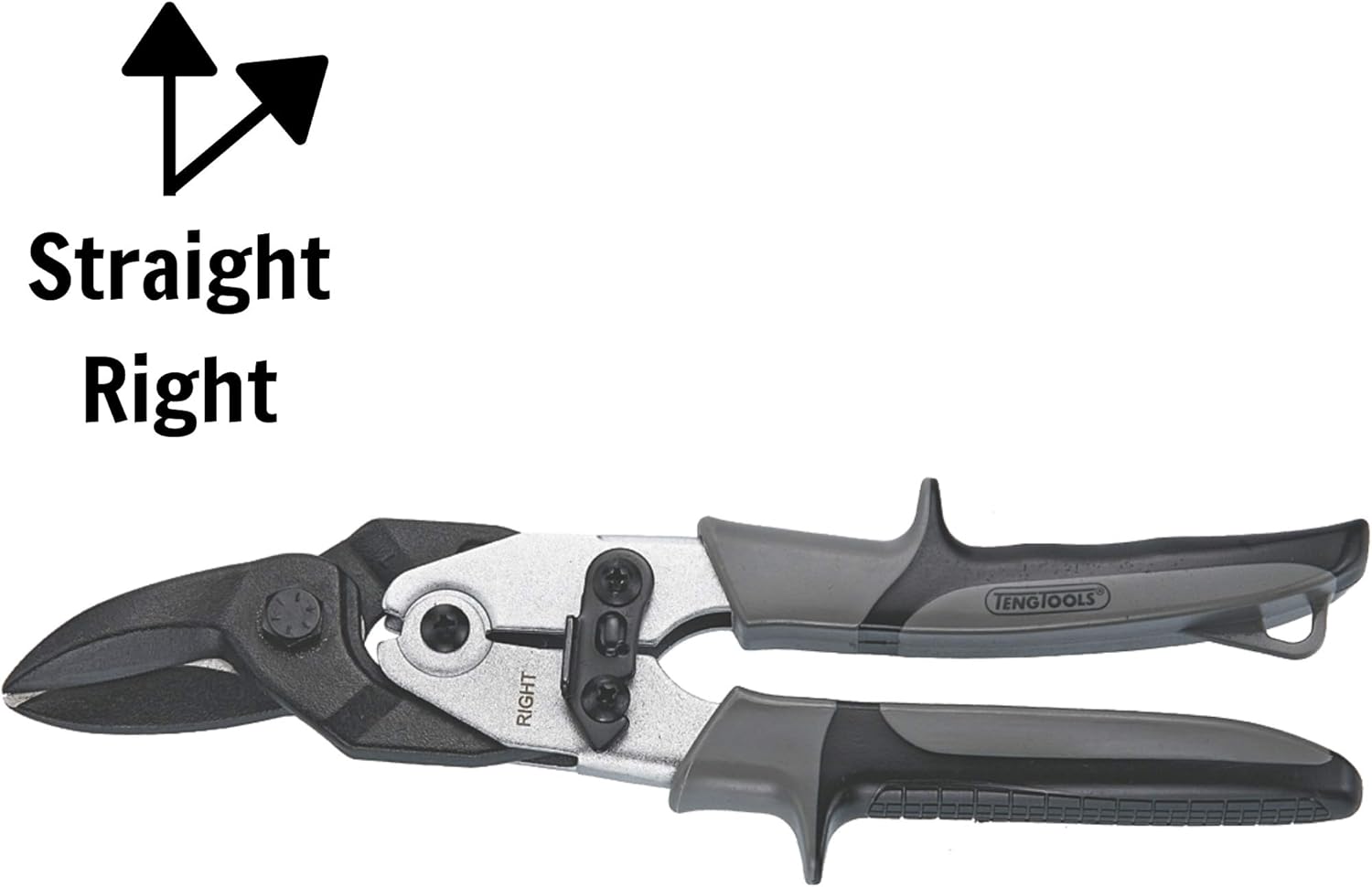 Teng Tools Aviation Tin Snips - Straight/Right Cut Regular Tin Cutting Shears - 491