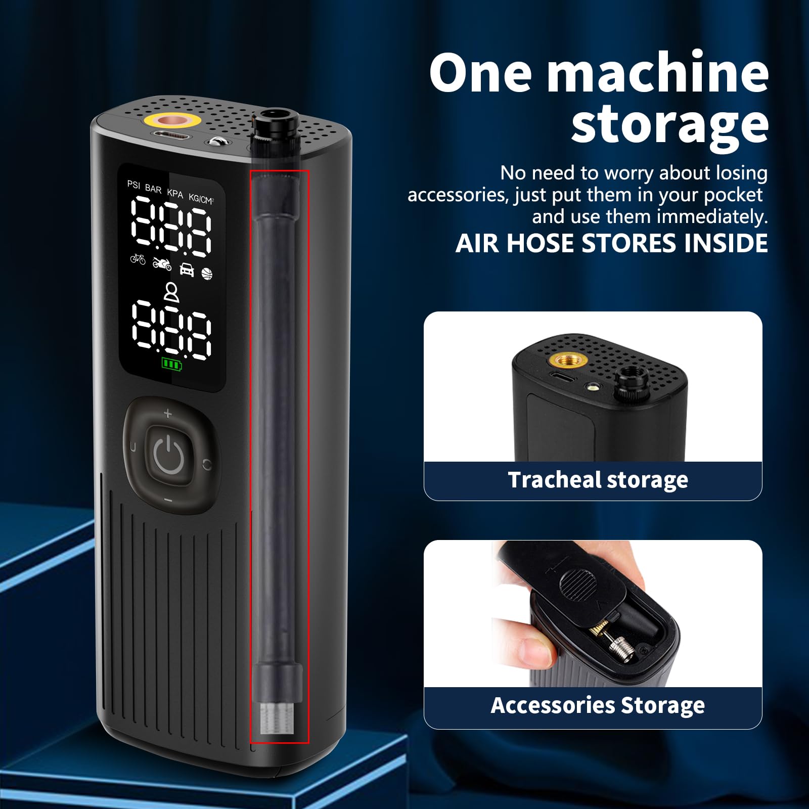 Aihuolian Tire Inflator Portable Air Compressor(Up to 150PSI), Cordless Air Pump with LED Display Digital Tire Pressure Gauge for car,Motorcycle, Bike,Basketball,Football