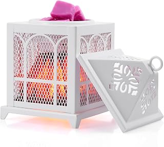 Wax melt Warmer,4-in-1 Fireplace Wax Warmer,scentsy Wax Warmer for Scented Wax Cubes and Tarts or Fragrance Oils, Wax Burner for Home Office Bedroom Aromatherapy Present& Décor(House)