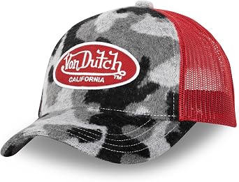 Von Dutch Men's & Women's Trucker Cap CAMO, Adjustable with Faux Fur