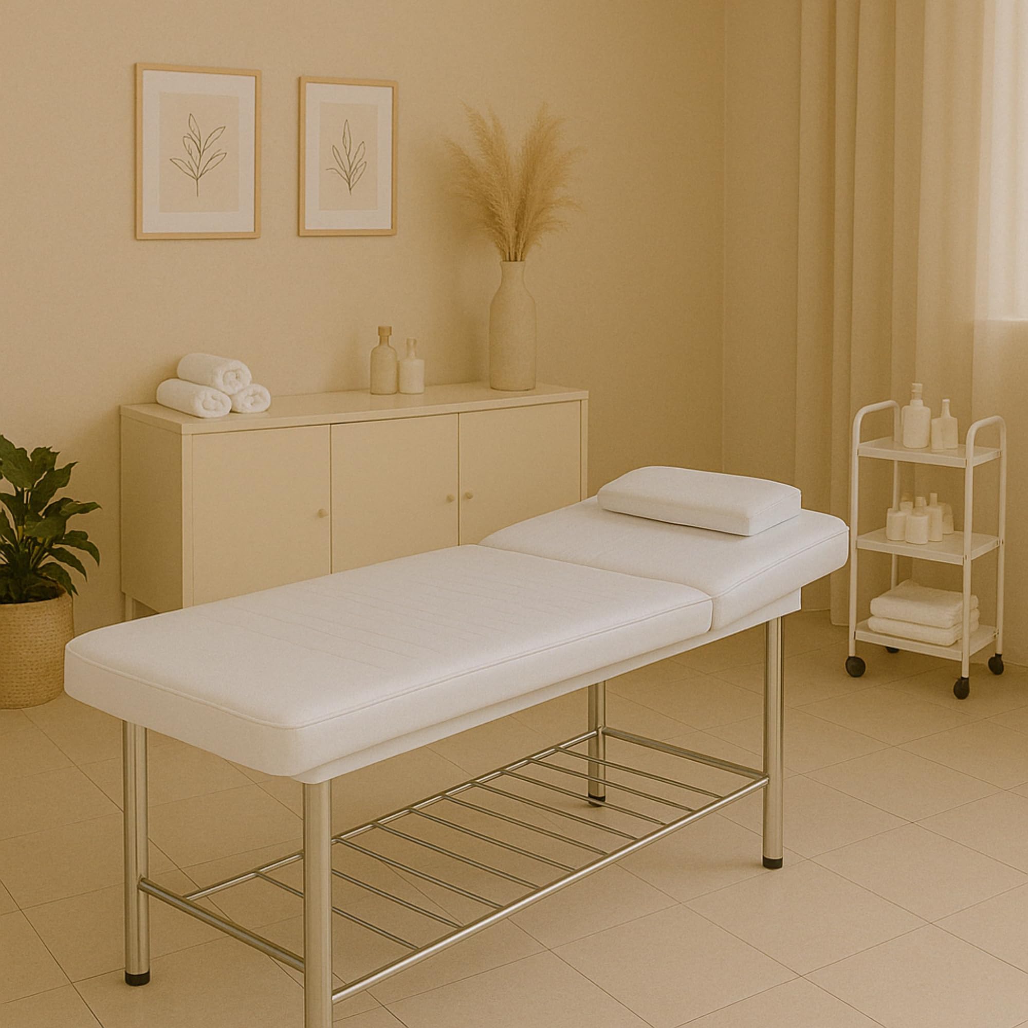 ZStyle Lettino letto massaggio estetica professionale poltrona studio reclinabile FISIOTERAPIA FISIOTERAPISTA TATTOO TATUAGGI RELAX (Bianco)
