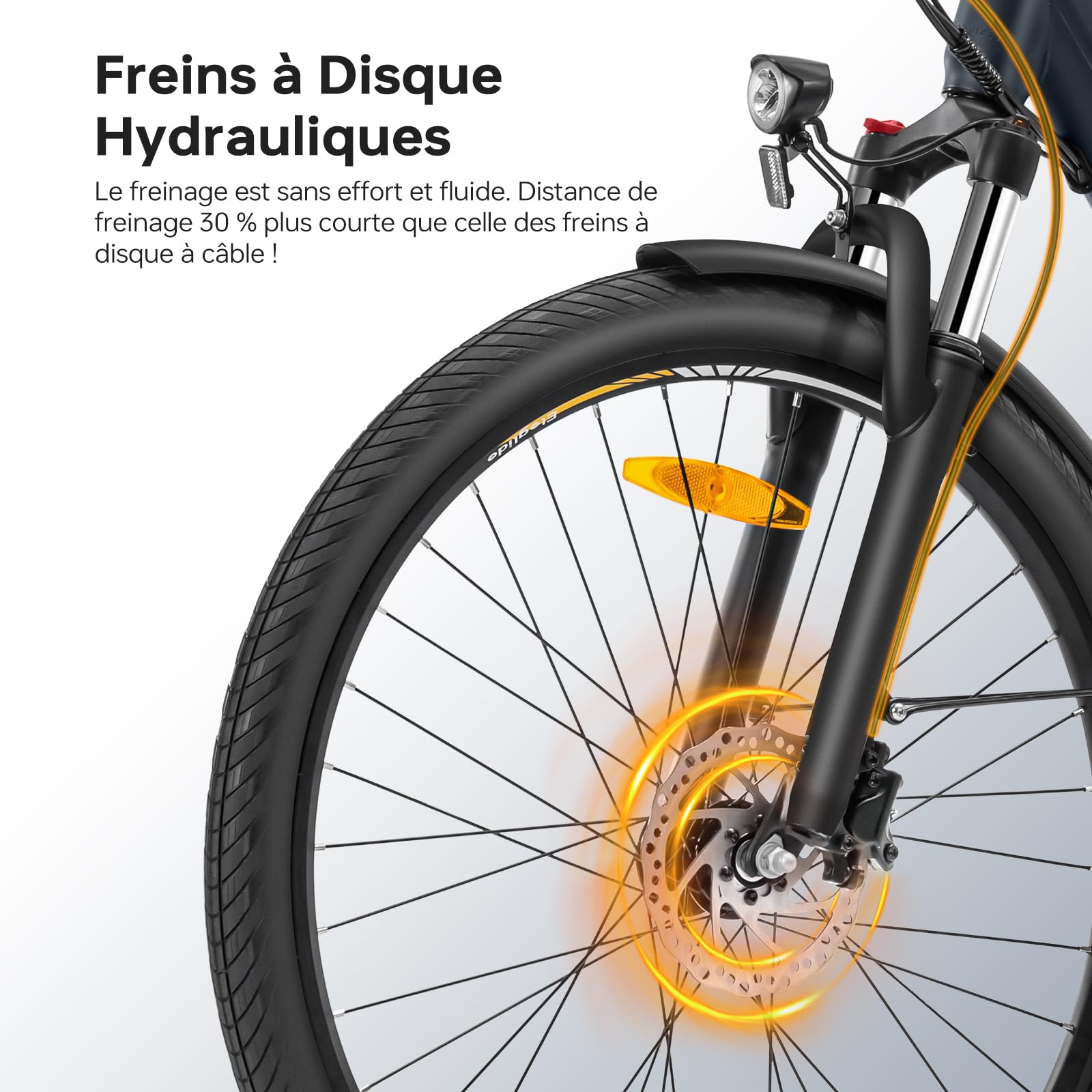 Eleglide T2 Vélo Électrique Adulte 100KM, Moteur 250W, Freins Hydrauliques, Batterie 486Wh, E-Bike Urbain pour Homme Femme, 27.5" Vélo de Ville,VTC