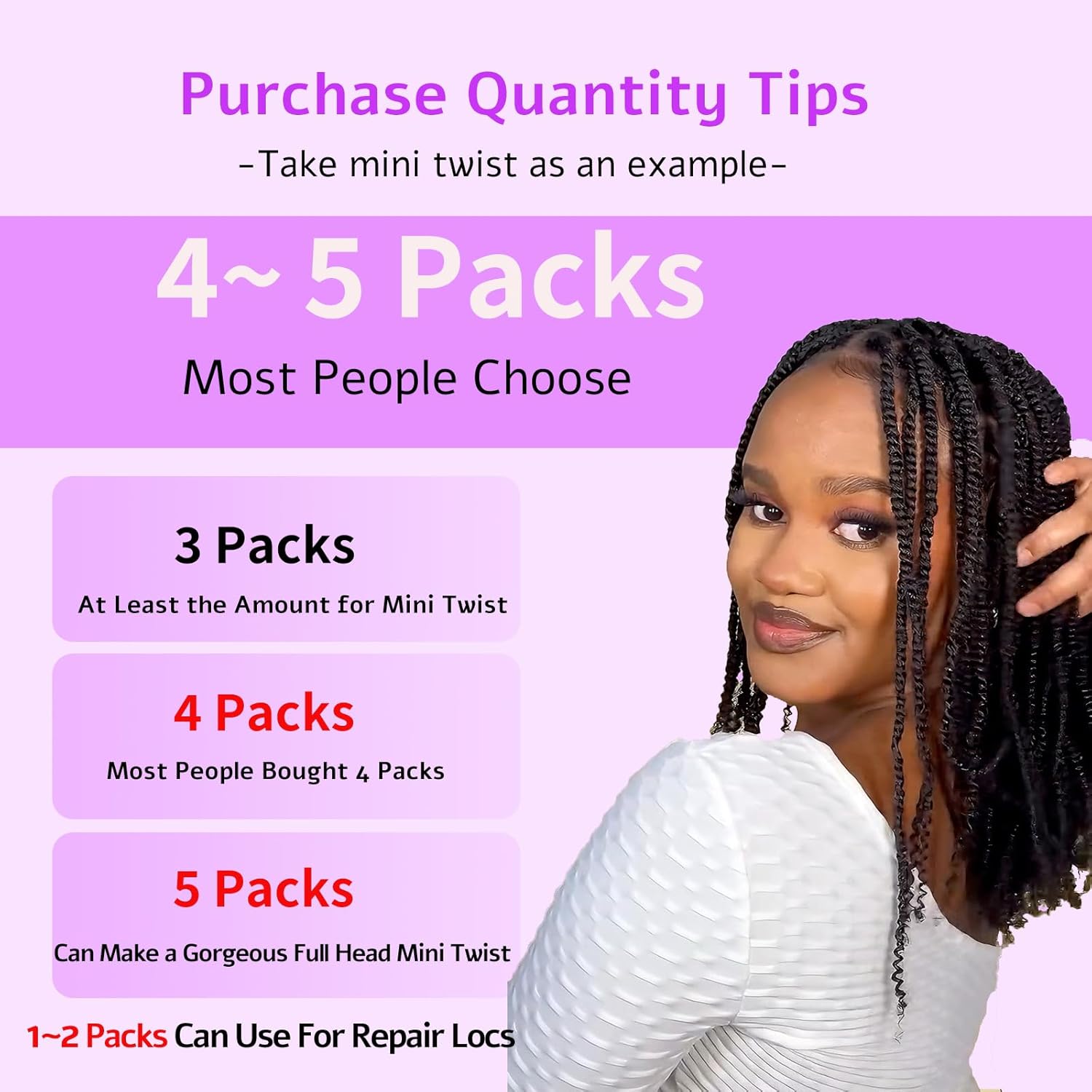 Afro Kinkys Bulk Human Hair For Braiding, 50 Gram Afro Kinky-Curly Human Hair Bundles For Mini Twists Braids Dreadlock Extensions Locs Repair Can Dye And Bleach (Natural Black, 18 Inch (Pack of 1))
