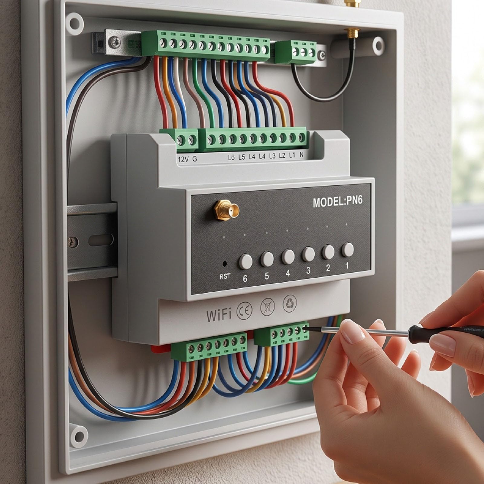Bewinner Modulo Interruttore relè Intelligente a 6 Canali con Controllo Motore Tuya (WIFI)