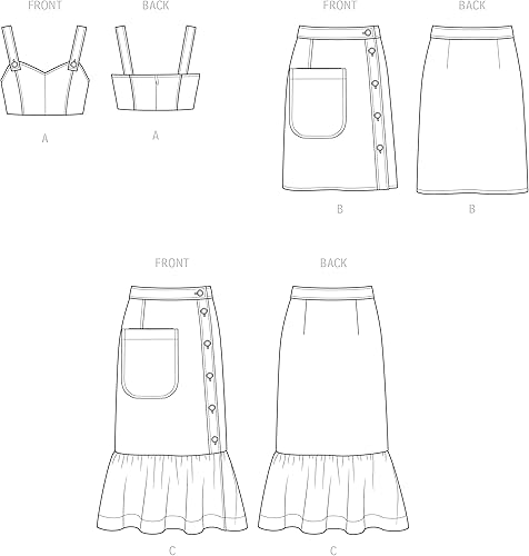 Miniatura 3 de Simplicity Misses' - Kit de patrón de costura para top y falda, código S9552, tallas 16-18-20-22-24, multicolor