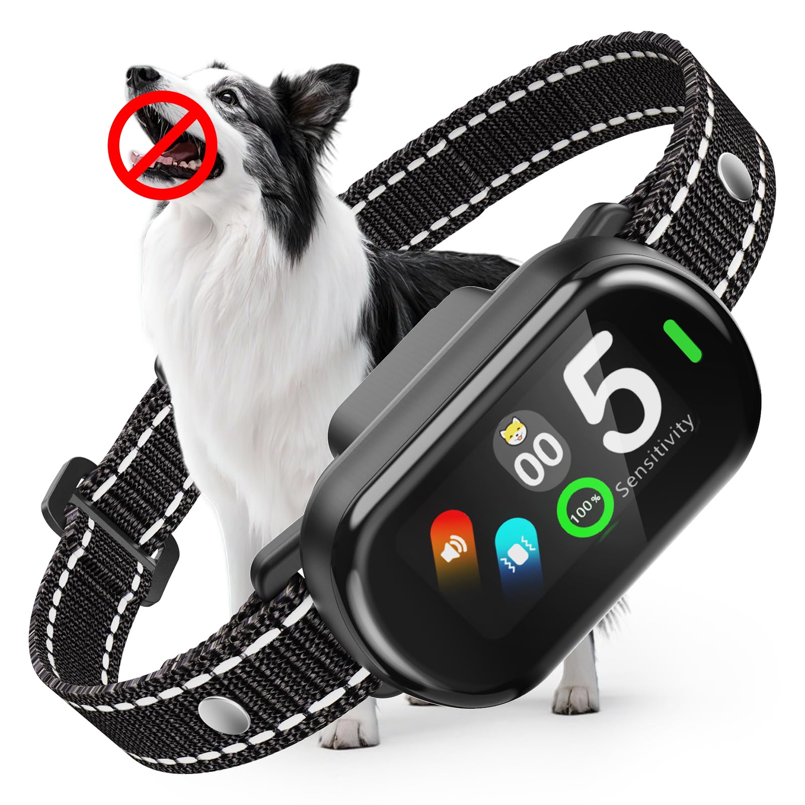 Collar Antiladridos Perros Grande Mediano Pequeño, Collar Adiestramiento para Perros 5-100lbs, 5 Niveles de Sensibilidad, 3 Modos de Sonido y Vibración, Resistente al Agua IP67 y Recargable