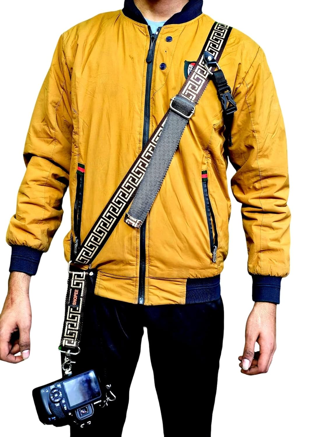 SHOPEE Polyester Sling/Single Camera Strap/Harness for SLR/DSLR and mirrorless Cameras – Adjustable, Universal, Sturdy,Durable