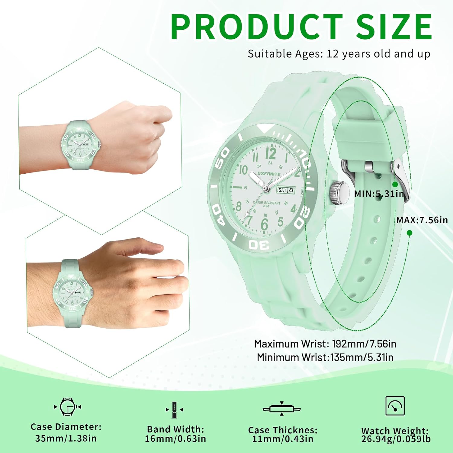 Waterproof Nurse Watch for Medical Professionals,Students, Women Men, Military Time Easy to Read Dial, 24 Hour with Second Hand, Soft and Breathable Silicone Band - Image 4