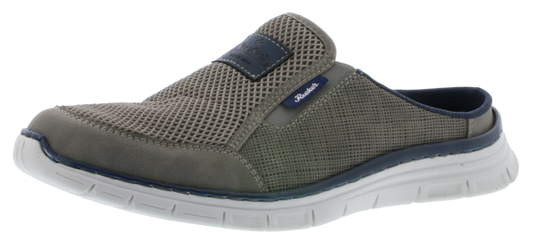 Rieker Mens Sabots B4879-40 Cement/Dust/Navy Gray