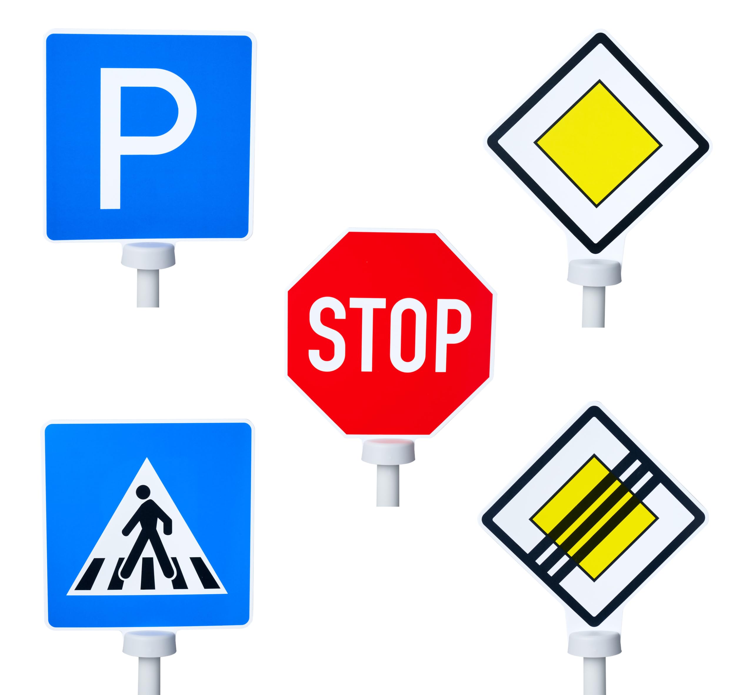 Lot de 3 Panneaux de signalisation Big pour Enfants (69 cm chacun) – Lot de 3 Panneaux de Rue avec 5 Panneaux de signalisation pour Jouer et Apprendre pour Les Enfants à partir de 1 an – Jouet pour