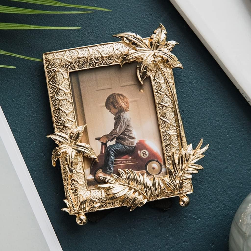 Photo Frame Luxury Retro Golden Elephant Frame Creative Animal Metal Photo Frame for Children Photo Home Decoration Decoration Gift Display Pictures(B)