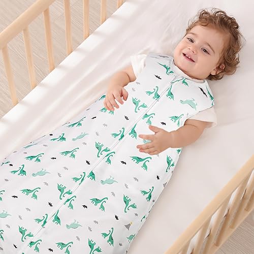Miniatura 3 de Alarmore Saco de dormir para bebé, manta de muselina de algodón con cremallera de 2 vías, saco de dormir sin mangas para recién nacido