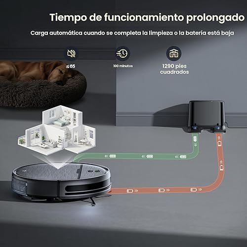 Miniatura 7 de Robot aspirador y trapeador combinado, aspiradoras robóticas 2 en 1 con aplicación/WiFi/control remoto, robot aspirador con fuerte succión,