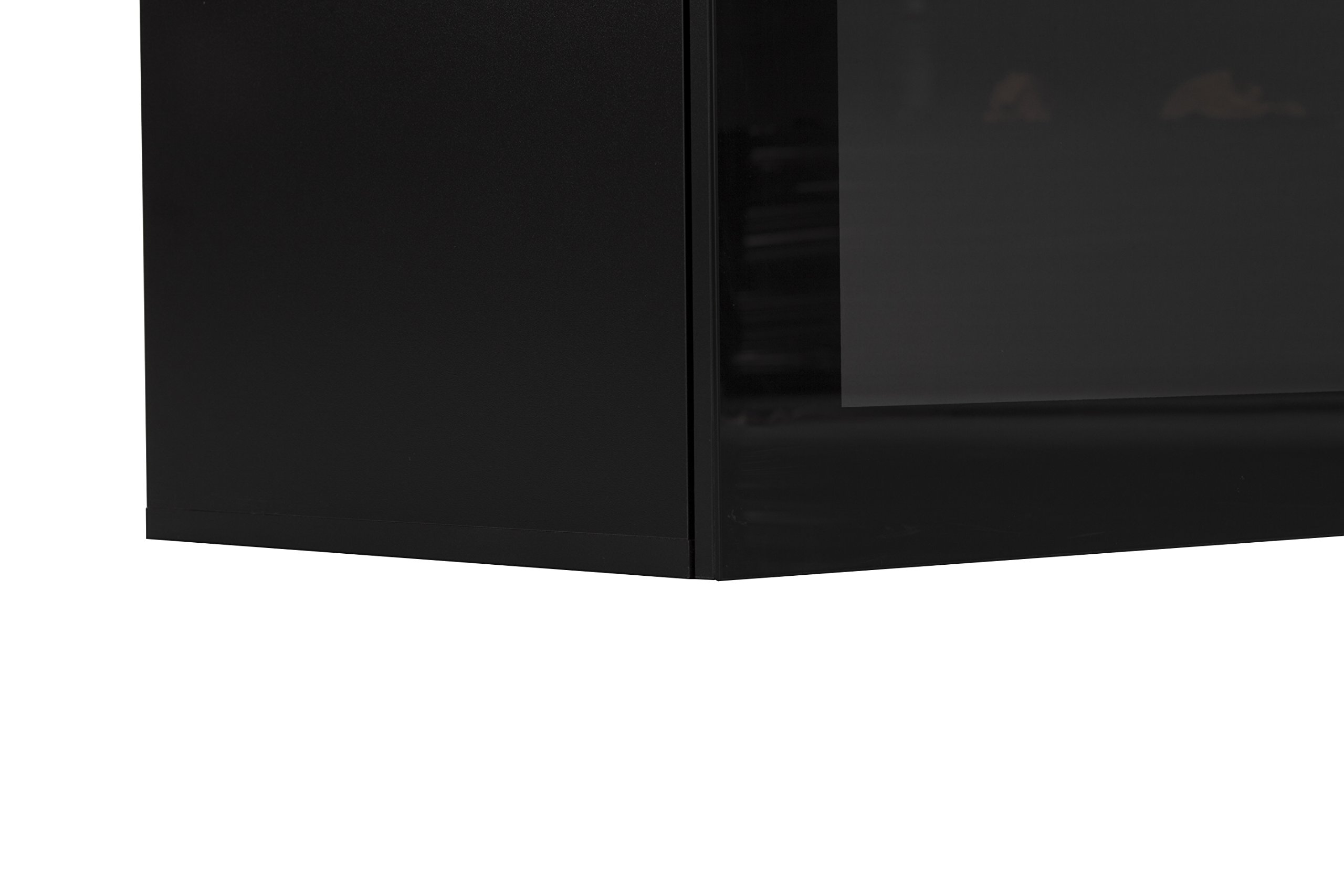 Sonora STA 261T Mobile TV Lowboard Con Supporto Girevole, Ruote Nascoste, Vetro E Finitura Bianco/nero