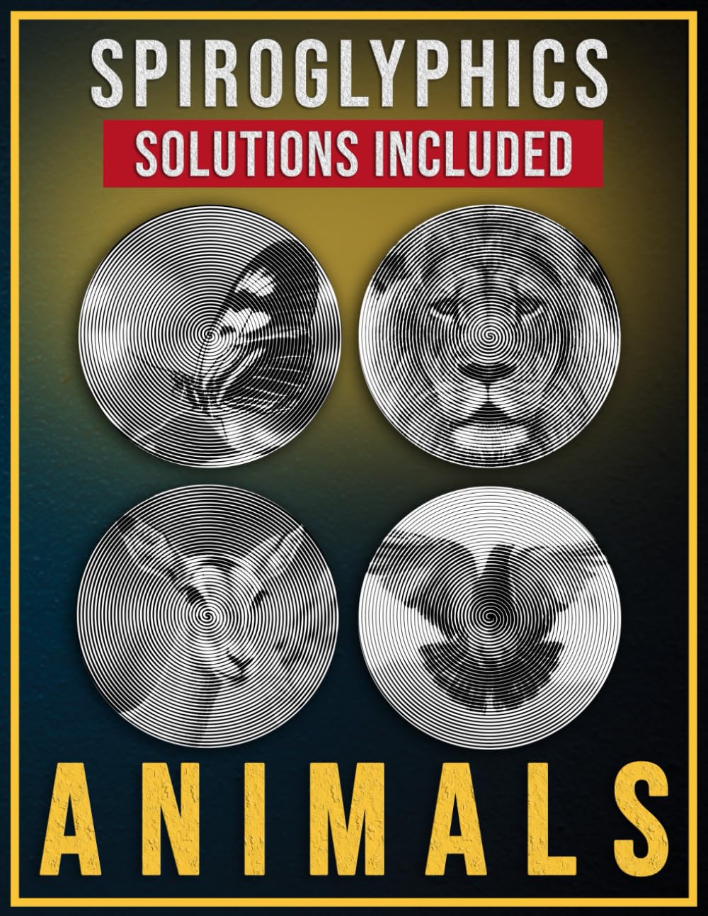 Animal Spiroglyphics Coloring: Find the Hidden Pictures in Spirals- Solutions Included