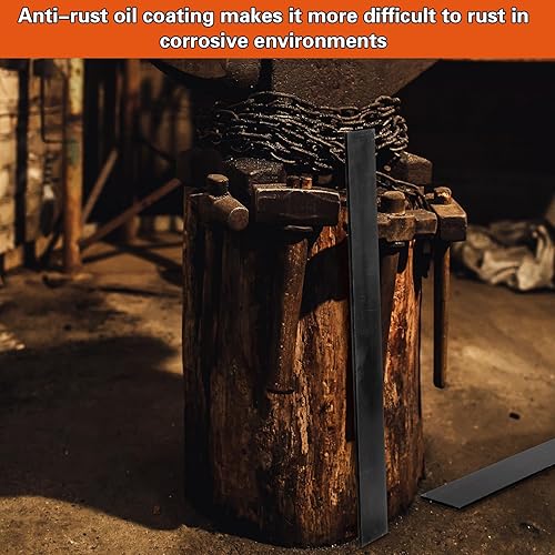 Miniatura 7 de JaGely Paquete de 10 cuchillos planos de acero 1095 de 12 x 1.5 x 0.12 pulgadas, recocidos de acero de alto carbono, para aficionados y uso