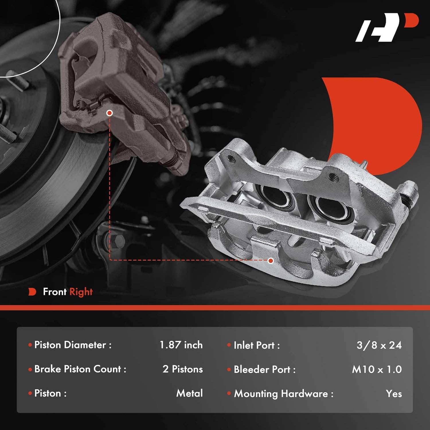 A-Premium Disc Brake Caliper Assembly with Bracket Compatible with Ford Explorer Flex Taurus 2013-2019 Lincoln MKS MKT Front Right