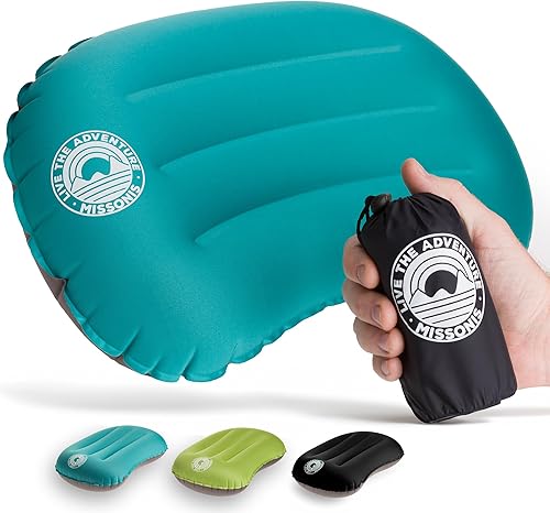 Almohada inflable para campamento ligera, compacta, compresible, impermeable, almohada de camping de firmeza ajustable, para dormir durante viajes,