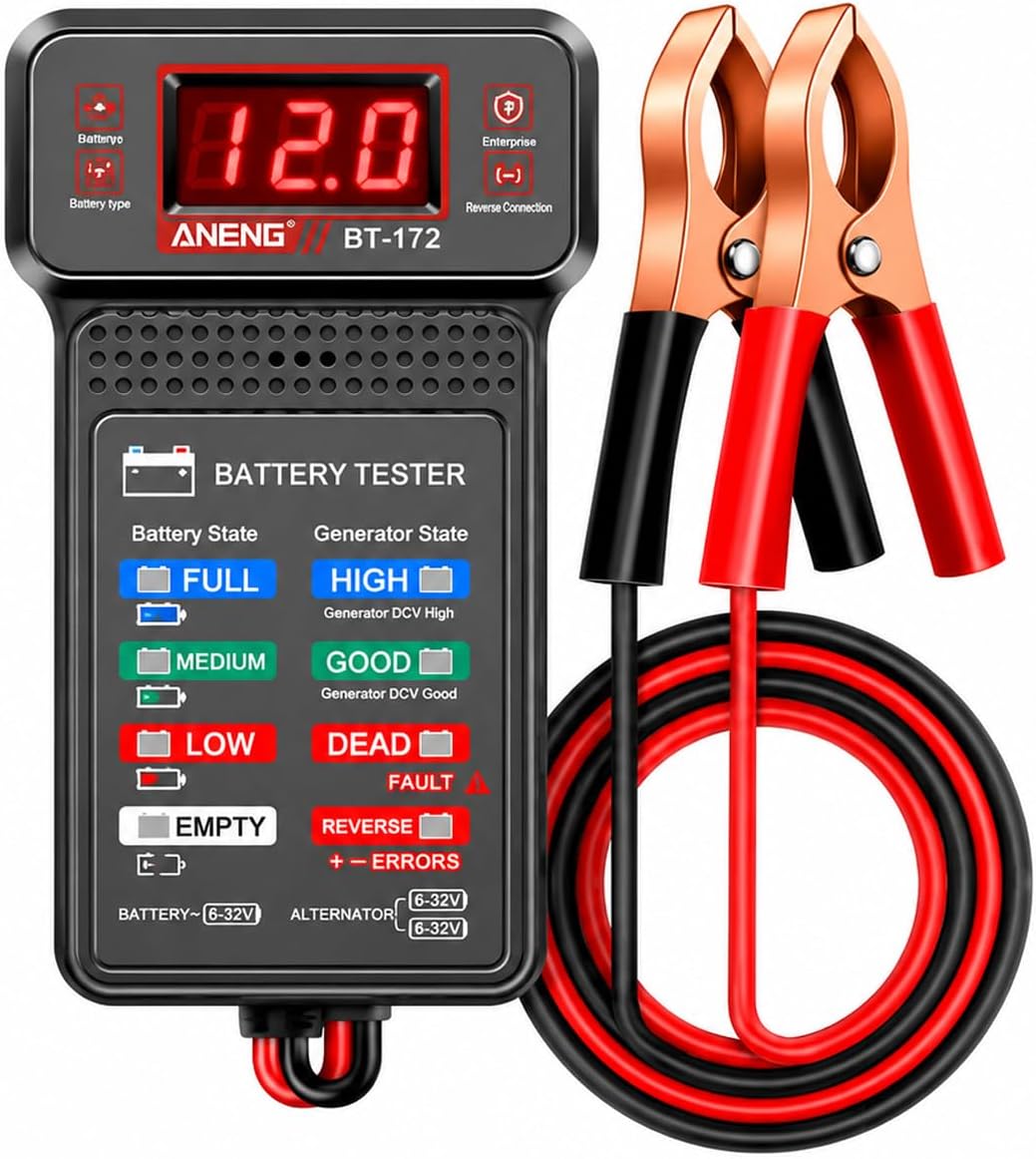 12V Car Battery Tester, Vehicle Voltmeter Charging System Analyzer