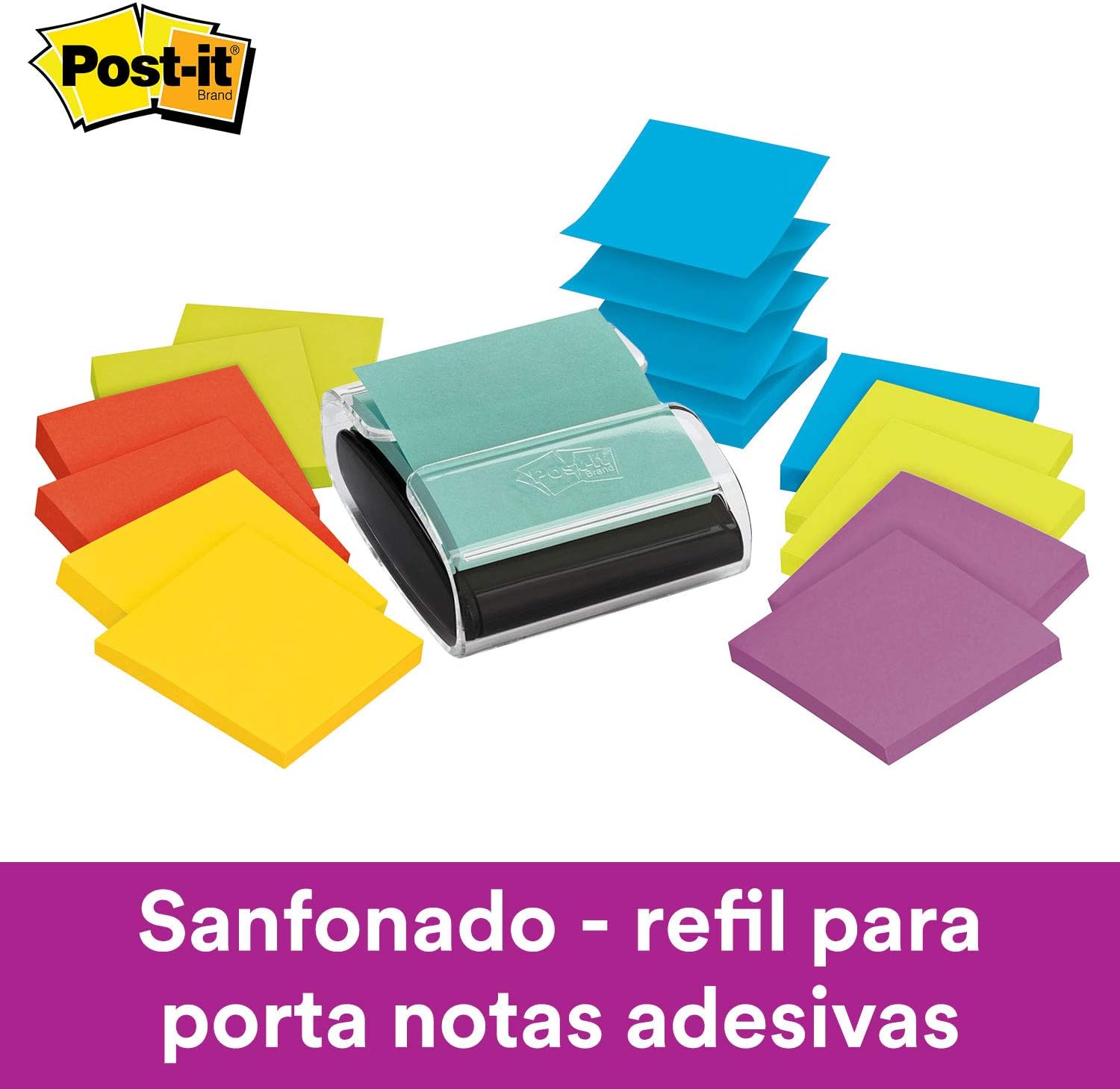 Post-it, 3M, Bloco de Notas Adesivas,76 mm x 76 mm, Amarela - 100 folhas, Amarelo