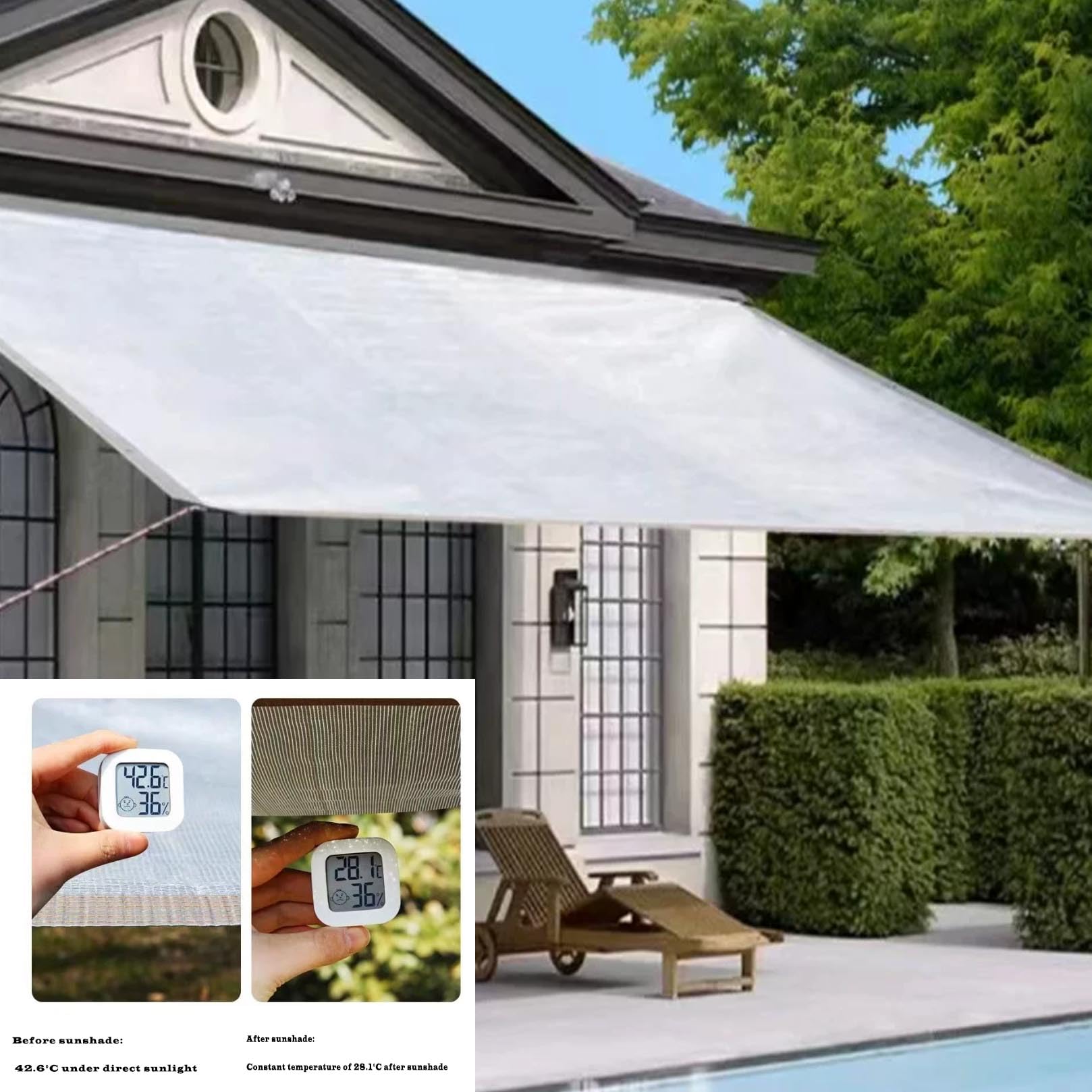 Red de Sombra de Aluminio Reflectante 99% UV, Vela de Sombra para Jardín, Casa Unifamiliar, Coches Exterior Plantas Protección Solar Reflectante Lámina de Aluminio