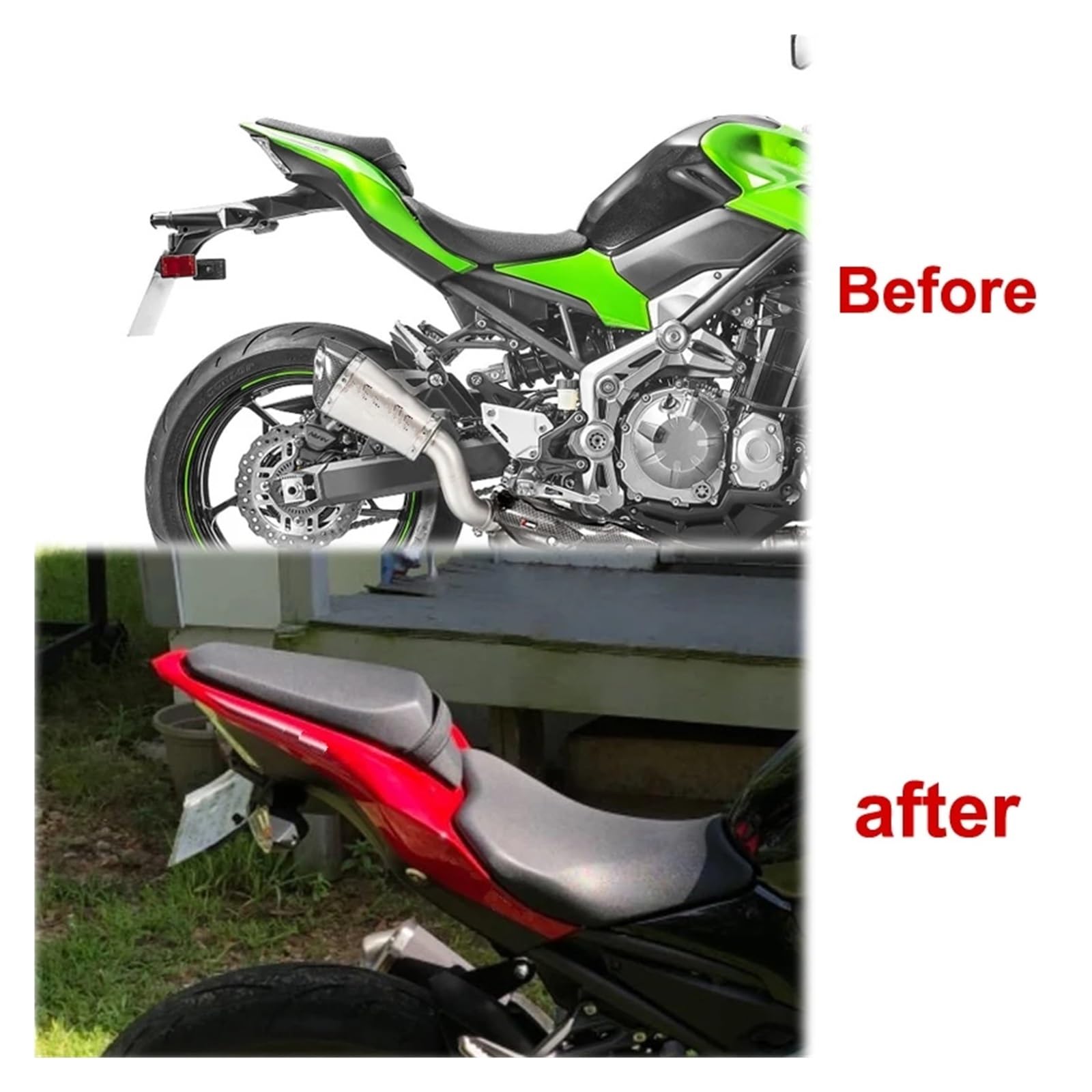 Support Plaque Immatriculation Arrière Pour Kawasaki Z900 (2017-2025) - Noir, Aluminium, Kit élimination Garde-boue - 6